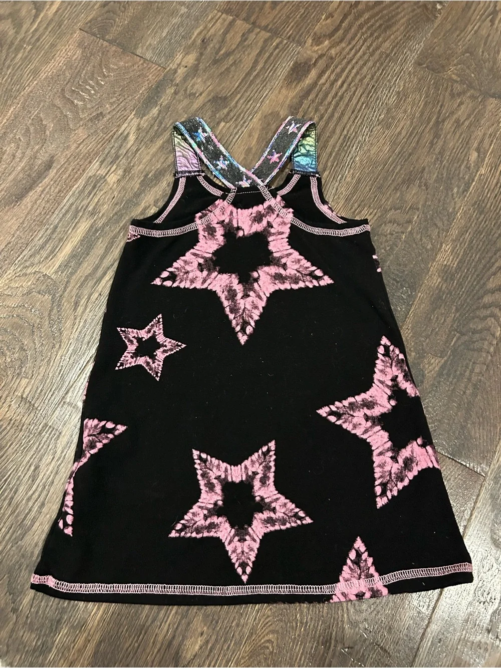 Baby Sara Black Dress with Pink Tie-Dye Stars- Sequin and Stud detailing Size 3T